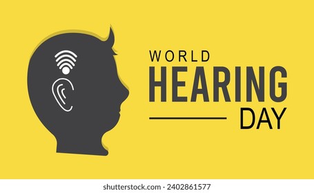 world hearing day  is observed every year in March, Holiday, poster, card and background vector illustration  design.