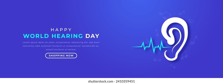 World Hearing Day Paper cut style Vector Design Illustration for Background, Poster, Banner, Advertising, Greeting Card