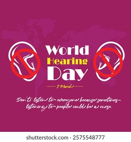 World Hearing Day social media post editable eps file 