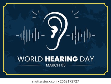 World Hearing Day Vector Illustration on March 3rd, Promoting Awareness About Preventing Deafness for Ear Health Treatments in a Flat Background