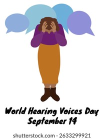 World Hearing Voices Day, vertical poster, banner or flyer vector illustration design about health