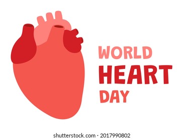 World heart day. 29 September awareness about heart. Check health and prevention internal organ. Vector illustration