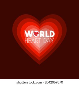 World Heart Day. 29 September. Flat design vector illustration.