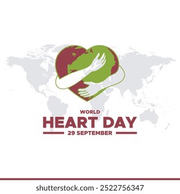 World Heart Day,  29 September, greeting card, editable template, banner, ads, poster, reel design, World Heart Day concept design, stock illustration, vector files.