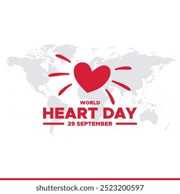 World Heart Day,  29 September, greeting card, editable template, banner, ads, poster, reel design, World Heart Day concept design, stock illustration, vector files.
