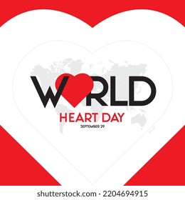 Diseño de fondo del Día Mundial del Corazón con una hermosa ilustración del vector del corazón