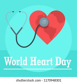 World heart day background. Flat illustration of world heart day vector background for web design
