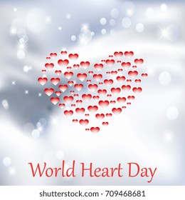 World heart day background. Vector illustration
