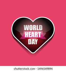 world heart day banner or background with heart. 