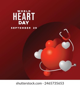 World heart day banner vector design