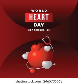 World heart day banner vector design