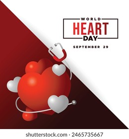 World heart day banner vector design