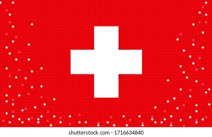 World heart day banner - white cross sign with heart  red background vector design