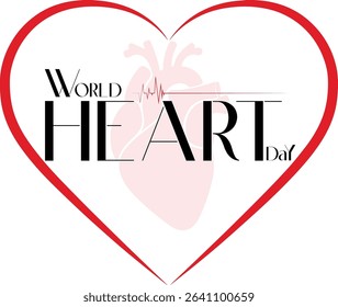World Heart Day card  poster banner  T-Shirt Vector illustration Design