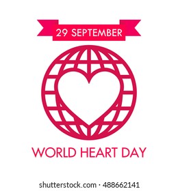 World heart day celebration in september design illustration 