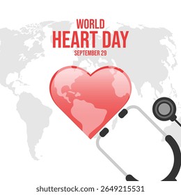 World Heart Day concept aware of heart health on 29 September. Vector