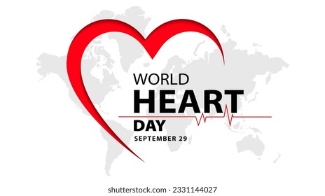 World Heart Day concept design, September 29th. Banner, poster, card and background elements. Vector illustration