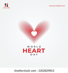 World heart day concept with fingerprint heart shape