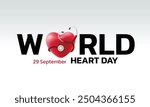 World Heart Day concept illustrate with heart and pulse to become aware of heart health. Important day on 29 September.