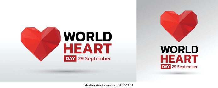 World Heart Day concept illustrate with heart and pulse to become aware of heart health. Important day on 29 September.
