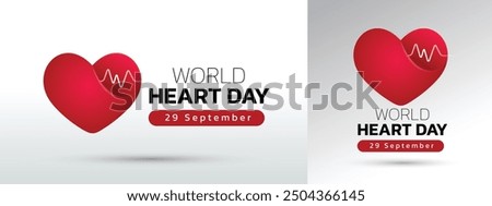 World Heart Day concept illustrate with heart and pulse to become aware of heart health. Important day on 29 September.