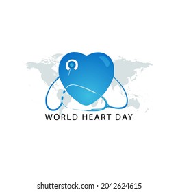 concepto del día mundial del corazón. diseño de banner web. vector de ilustración