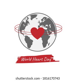 World heart day design on white background