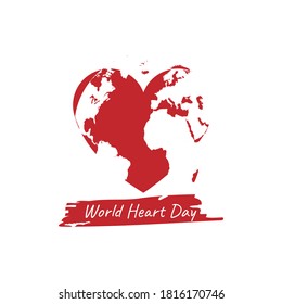World heart day design template concept on white background