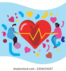 ilustración de diseño plano de día de corazón mundial