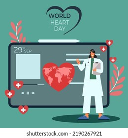World heart day flat illustration