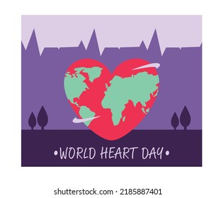 World Heart Day, hands hugging heart symbol. Vector illustration of hands hugging heart, Heart Care concept