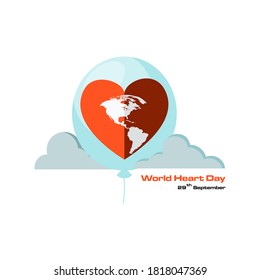 world heart day illustration greeting post for love,concept health stock 