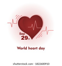 world heart day illustration vector for greeting 29 september international day.