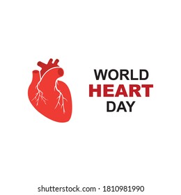 Design-Vektor, Emblem, Design-Konzept, kreatives Symbol für den World Heart Day-Logo