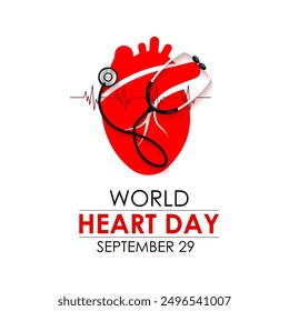 World Heart Day, observed annually on September 29th, is a global event dedicated to raising awareness about cardiovascular diseases  and promoting heart-healthy living. Vector illustration background