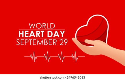 El Día Mundial del Corazón, que se celebra anualmente el 29 de septiembre, es un evento mundial dedicado a crear conciencia sobre las enfermedades cardiovasculares y promover una vida saludable para el corazón. Fondo de Ilustración vectorial