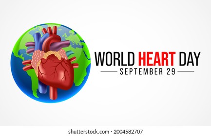 World Heart day is observed every year on September 29, to highlight the actions that individuals can take to prevent and control Cardiovascular disease (CVD). Vector illustration
