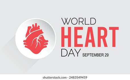 El Día Mundial del Corazón se celebra cada año en septiembre. Diseño de Anuncio Diseño de Ilustración vectorial de Plantilla Diseño de fondo.