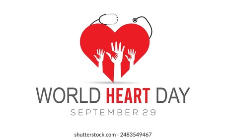 World Heart Day is observed every year on September. banner design template Vector illustration background design.
