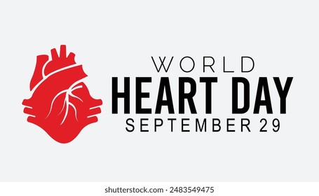 World Heart Day is observed every year on September. banner design template Vector illustration background design.