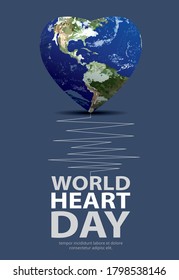 Ilustración de vectores de plantillas de diseño de afiches del Día Mundial del Corazón