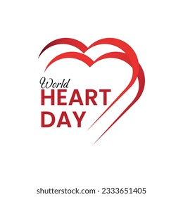 World heart day poster. web banner with red heart. Vector illustration.