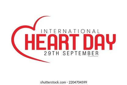 World Heart Day With Red Heart Design Template. World Heart Day Template Design