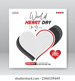 World heart day social media post square web banner
