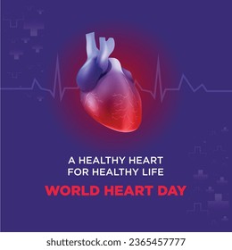 World Heart Day Social Media Design Post Vector Template 