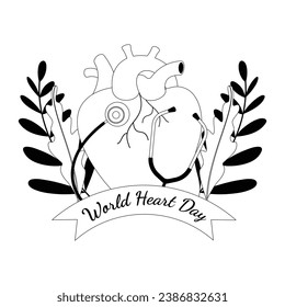 World Heart Day Vector Art. Simple designs Heart Day Celebration