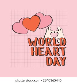 world heart day vector design