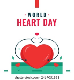 Ilustración de diseño de Vector del Día Mundial del Corazón