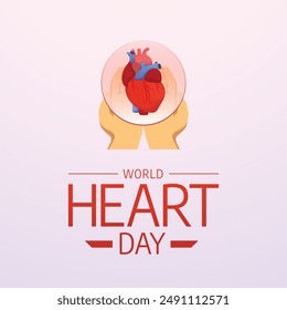 World Heart Day vector design template good for celebration usage. World Heart Day  design. flat design. eps 10.