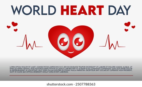 World Heart Day Vector design. Design for web, banner, campaign, social media post.